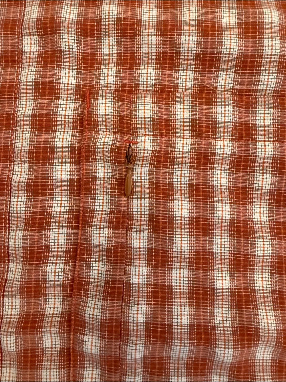 The North Face Hiking Button Down Mens XL Orange and Maroon Plaid